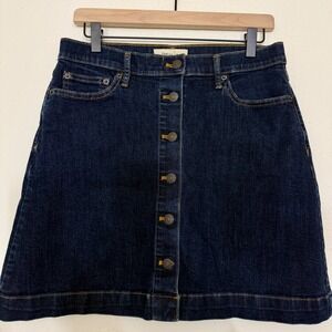 Gap Dark Wash Denim Button Front A-Line Skirt Size‎ 28